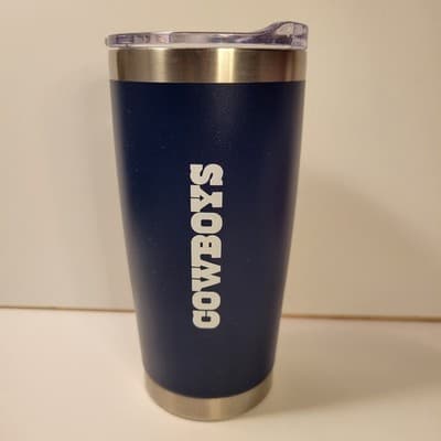 Dallas Cowboys Igloo Stainless Steel Tumbler 20 oz Travel Blue Cup Lid - Thumbnail 3