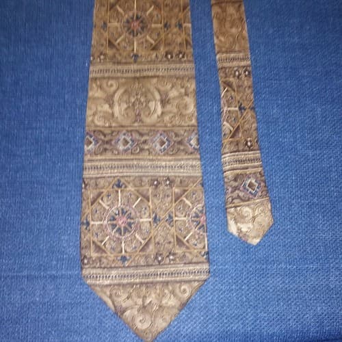 Barrington All SILK Tie Necktie 60.5" x 3.75" Green Gray Blue Tie Made in USA - Thumbnail 2