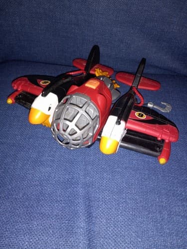 Imaginext Sky Racers Twin Eagle Plane 2009 Fisher Price Mattel T5122 Toy Jet Air - Thumbnail 2