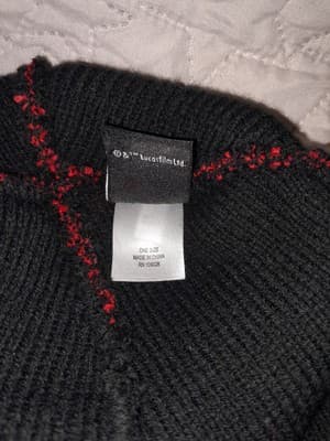 Vtg Star Wars I Love Bad Boys Women's Black Cuff Beanie Hat One Size Lucas Films - Thumbnail 5
