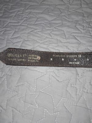 Ariat Belt ONLY Genuine Leather 01/2021 M & F Western PO#85514 18" NO BUCKLE - Thumbnail 9
