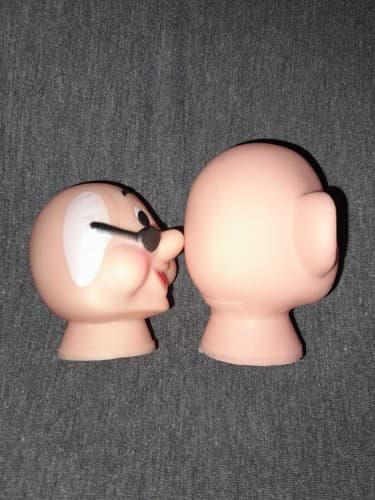 Set of 2 VTG Darice Craft Vinyl Doll Heads Doc & Dopey Snow White's Dwarf - Thumbnail 3