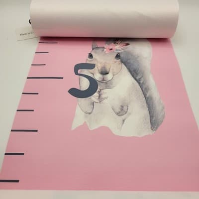Pink Floral Nursery Growth Chart Wall Hanging Baby Height Ruler Canvas - Thumbnail 2
