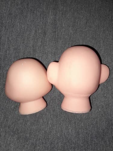 Set of 2 VTG Darice Craft Vinyl Doll Heads Doc & Dopey Snow White's Dwarf - Thumbnail 4