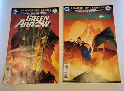 Green Arrow #8 & #9 (2016, DC Rebirth) Island of Scars Parts 1–2 Percy VF/NM Set - Image 1