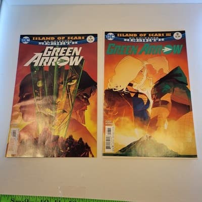 Green Arrow #8 & #9 (2016, DC Rebirth) Island of Scars Parts 1–2 Percy VF/NM Set - Thumbnail 2