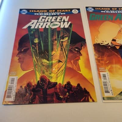Green Arrow #8 & #9 (2016, DC Rebirth) Island of Scars Parts 1–2 Percy VF/NM Set - Thumbnail 3