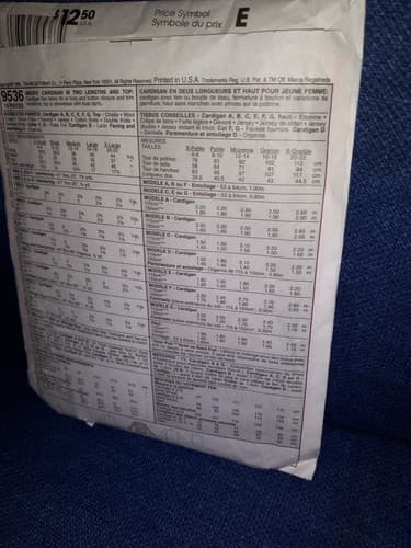 McCall’s 9536 Sewing Pattern 8 Looks Misses Cardigan & Sleeveless Top Size 12-14 - Thumbnail 4