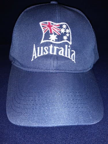 Australia Country Flag Blue Red White Embroidered Baseball Cap Hat Hook and Loop - Image 1