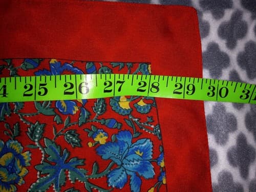 Axcess Ladie's 29" x 31" Scarf Made in Italy Red with Blue Flowers Beautiful - Thumbnail 7