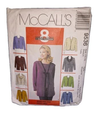 McCall’s 9536 Sewing Pattern 8 Looks Misses Cardigan & Sleeveless Top Size 12-14 - Image 1