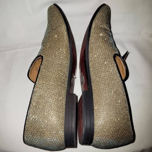 Giorgio Brutini Men’s 10.5D Gold Glitter Loafers Slip-On Dress Shoes X18001 - Thumbnail 10