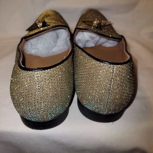 Giorgio Brutini Men’s 10.5D Gold Glitter Loafers Slip-On Dress Shoes X18001 - Thumbnail 7