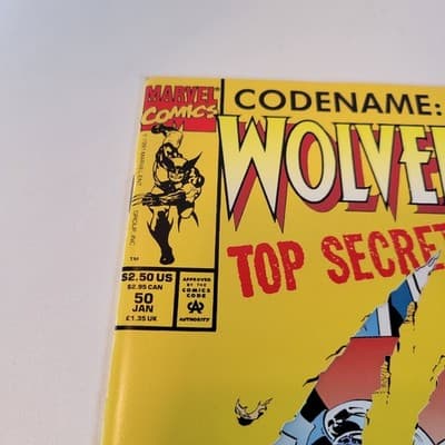 Wolverine #50 1991 Marvel Codename Wolverine Top Secret Die-Cut 30th Anniversary - Thumbnail 5