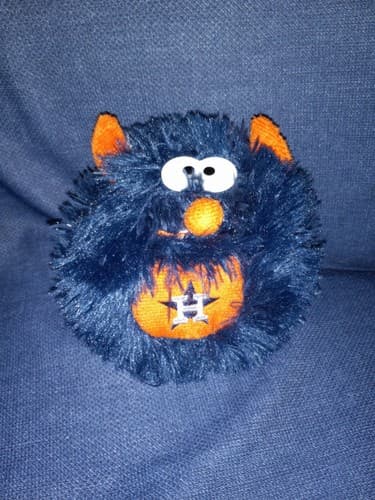 Houston Astros Fur ball Blue Plush Orange Ears by Forever Collectables - Image 1