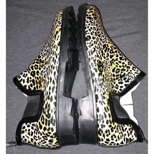 Just Be Leopard Print Ankle Rain Boots Women’s Size 10 Slip-On Waterproof - Thumbnail 7