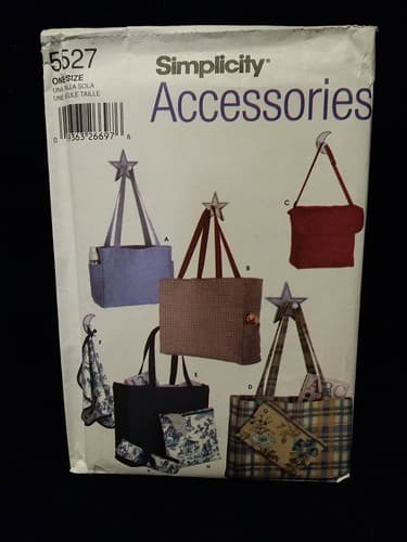 SIMPLICITY 5527 Accessories Purse, Tote, Bag, Diaper Bag, Changing Pad Pattern - Image 1