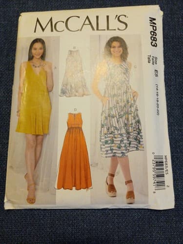 McCalls MP683 Misses Summer Dress Pattern Loose Fitting Pull Over Dress Sz 14-22 - Image 1