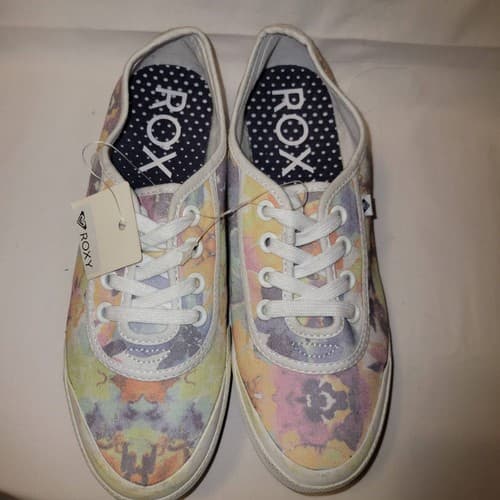 Roxy Santa Cruz Women’s 8.5 Canvas Floral Lace-Up Sneakers ARJS300156 - Thumbnail 5