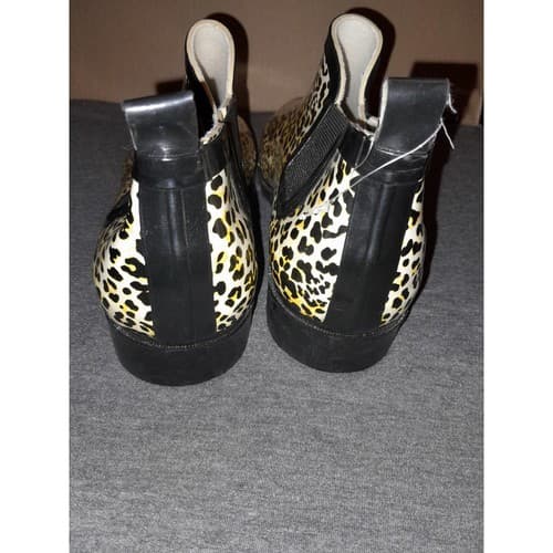Just Be Leopard Print Ankle Rain Boots Women’s Size 10 Slip-On Waterproof - Thumbnail 4