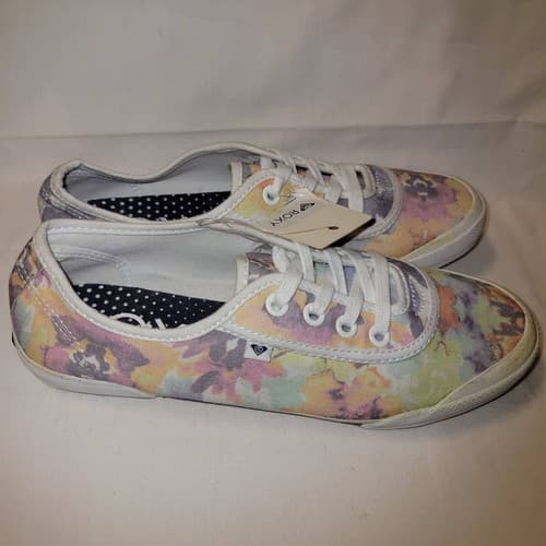 Roxy Santa Cruz Women’s 8.5 Canvas Floral Lace-Up Sneakers ARJS300156 - Thumbnail 4