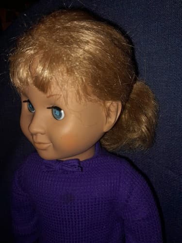 Vintage 1998 Battat Our Generation Doll Short Blonde Hair Blue Eyes Purple Rompe - Thumbnail 6