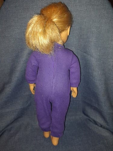 Vintage 1998 Battat Our Generation Doll Short Blonde Hair Blue Eyes Purple Rompe - Thumbnail 8