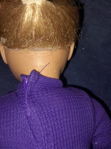 Vintage 1998 Battat Our Generation Doll Short Blonde Hair Blue Eyes Purple Rompe - Thumbnail 9