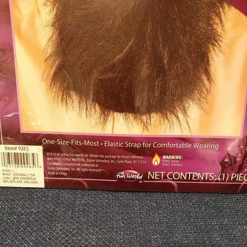Black Mustache & Long Beard Costume Accessory One Size Cosplay Wizard New - Thumbnail 2