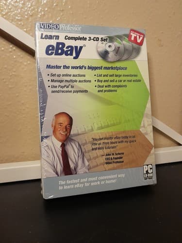 NEW: LEARN eBAY VIDEO PROFESSOR: Vintage PC CD-ROM 3-CD Set New - Image 1