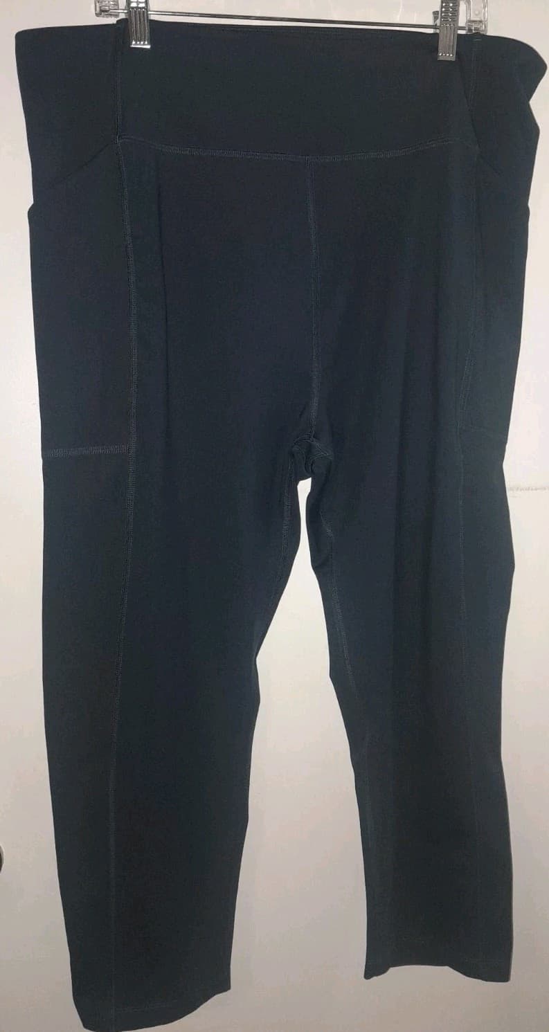 Girlfriend Collective Blue High Rise Compressive Capri Legging w Pockets Sz 6XL - Image 1