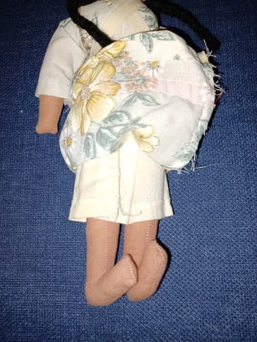 South American Traditional Folk Art Mother Rag Doll w/ Baby On Her Back 10" - Thumbnail 4