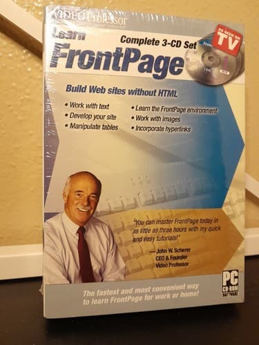 Video Professor Learn FrontPage | Web Design | PC CD-Rom Software 3-CD Disc NEW - Image 1