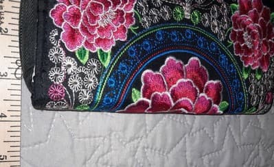 Cantata Embroidered Floral Clutch Wallet Large Zippered Wristlet NWT Boho Chic - Thumbnail 8