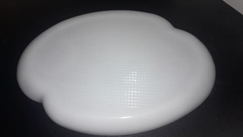 Mid Century Milk White Glass Snack Lunch Sandwich Plate Only Pink Black - Thumbnail 3
