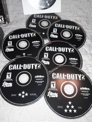 Call Of Duty 2 PC CD ROM 6 Disc Set Manual Slip Cover Bonus Disk #2 Vintage - Thumbnail 3