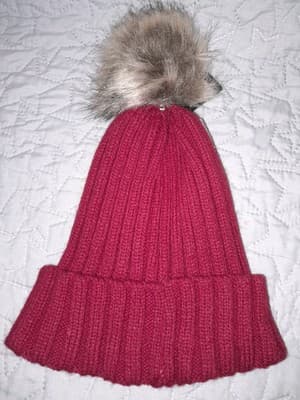 Studio H Bling Red With Striped Sequence & A Pompom Beanie Hat - Thumbnail 6