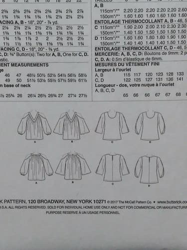 BUTTERICK B6457 E5 Womens Pattern SHIRT TOP TUNIC BLOUSE Sz 14 16 18 20 22 UC - Thumbnail 5