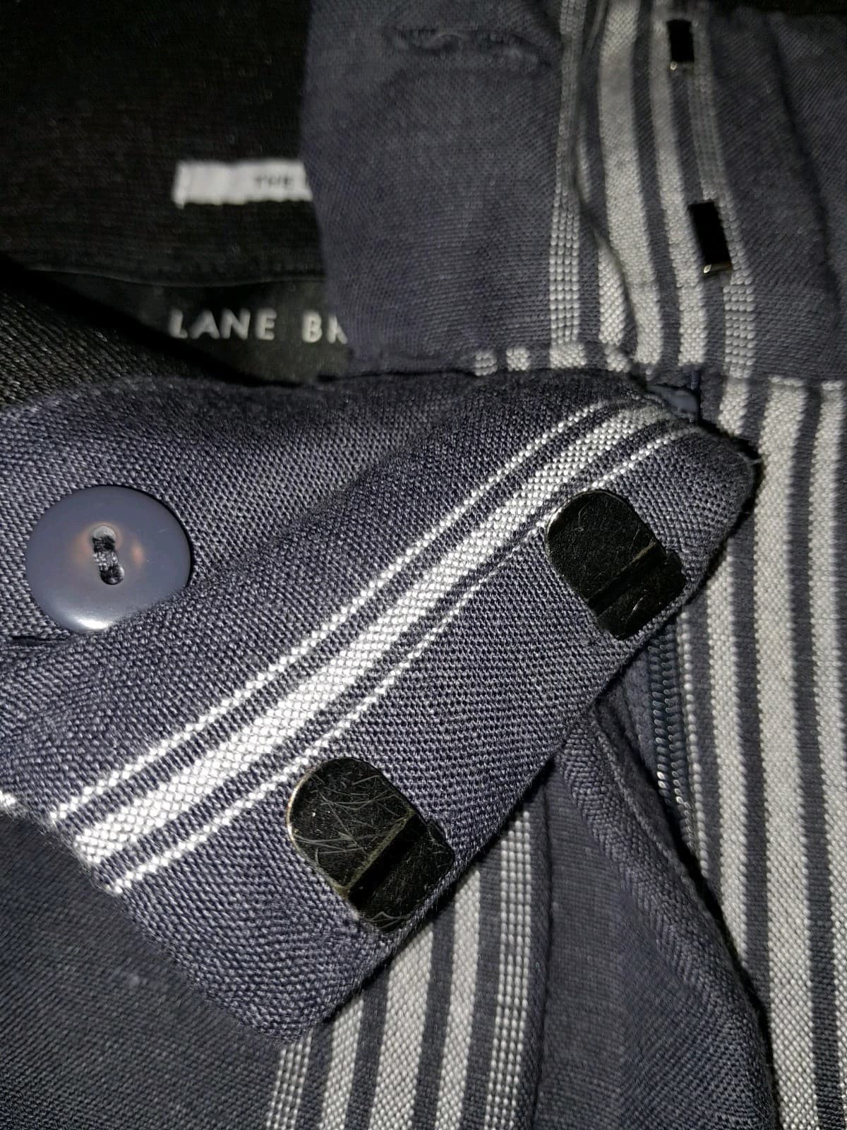 Lane Bryant 26 The Laney Black Striped Cropped Pant Casual Comfort 50"x20.5" - Thumbnail 9