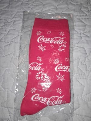 Coke Cola Socks Red And White Christmas Edition 1 Pair Quarter Crew Socks - Image 1