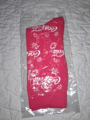 Coke Cola Socks Red And White Christmas Edition 1 Pair Quarter Crew Socks - Thumbnail 3