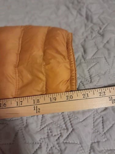 Tommy Hilfiger Women Jacket Mustard Puffer Logo Pockets Collar Sz L Natural Down - Thumbnail 7