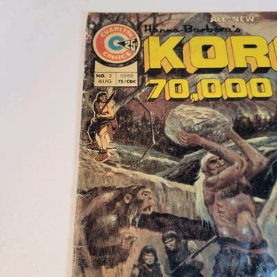 Korg 70,000 B.C. #2 1975 Charlton Comics VG/FN Minor Key Hanna-Barbera Adaptatio - Thumbnail 3