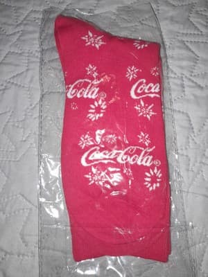 Coke Cola Socks Red And White Christmas Edition 1 Pair Quarter Crew Socks - Thumbnail 2