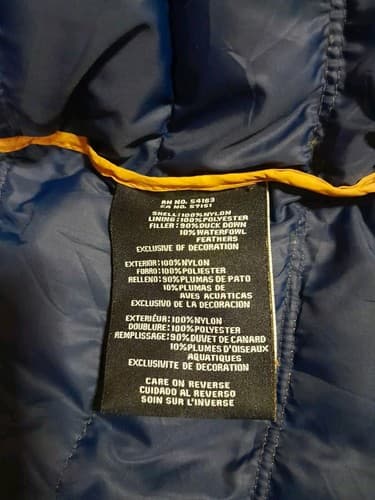 Tommy Hilfiger Women Jacket Mustard Puffer Logo Pockets Collar Sz L Natural Down - Thumbnail 4