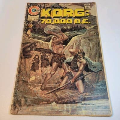 Korg 70,000 B.C. #2 1975 Charlton Comics VG/FN Minor Key Hanna-Barbera Adaptatio - Image 1