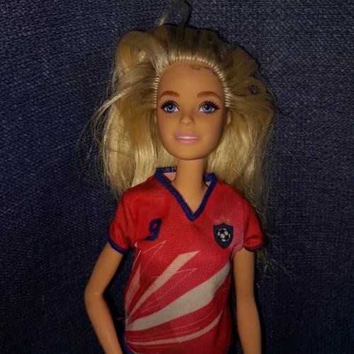 Mattel Barbie Doll You Can Be Anything Athlete Soccer Player 2019 Blonde Blue - Thumbnail 4