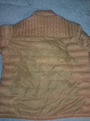 Tommy Hilfiger Women Jacket Mustard Puffer Logo Pockets Collar Sz L Natural Down - Thumbnail 10