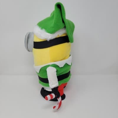 ILLUMINATION Minions Christmas Elf Plush Stuart Candy Cane Holiday ILLUMINATION - Thumbnail 8