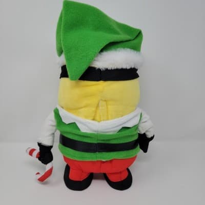 ILLUMINATION Minions Christmas Elf Plush Stuart Candy Cane Holiday ILLUMINATION - Thumbnail 5